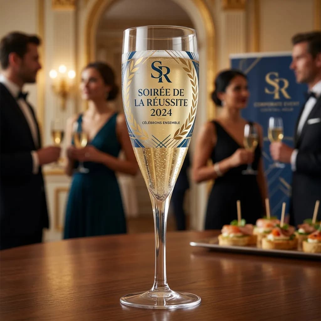 Flutte réutilisable Champagne personnalisé incassable Tritan — vue 1