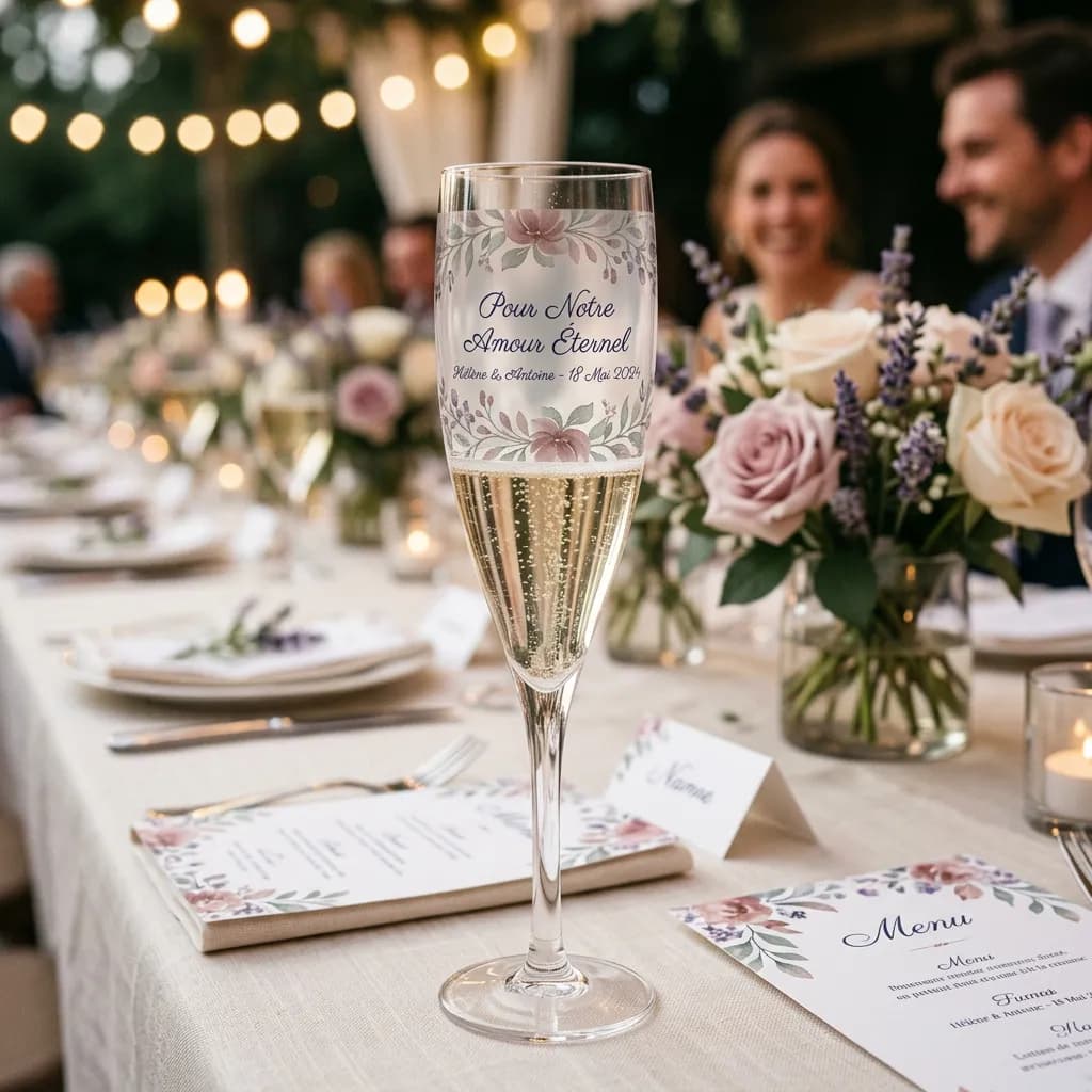 Flutte réutilisable Champagne personnalisé incassable Tritan — vue 2