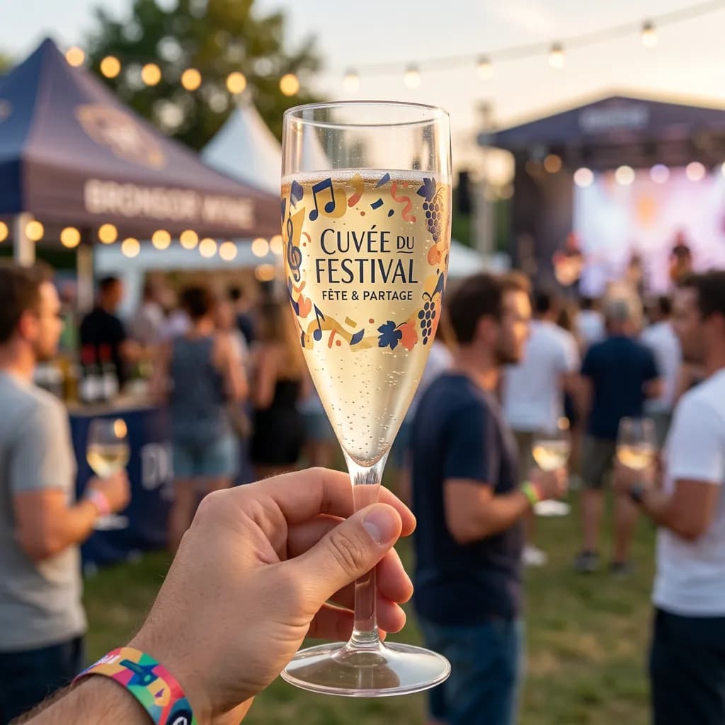 Flutte réutilisable Champagne personnalisée givrée — vue 1