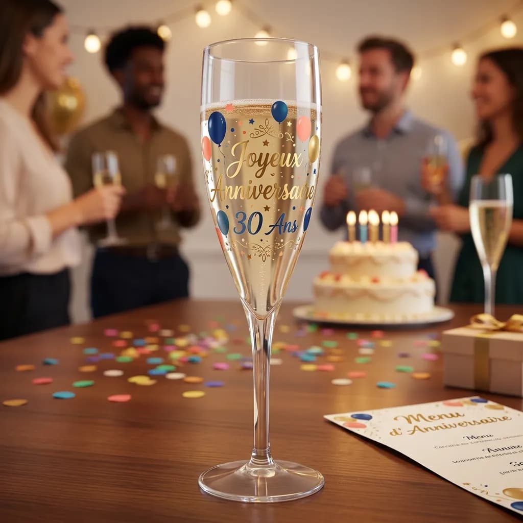 Flutte réutilisable Champagne personnalisée givrée — vue 3