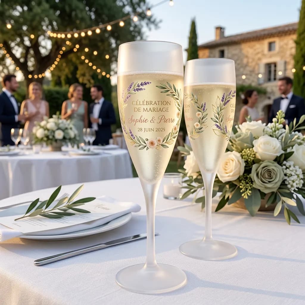 Flutte réutilisable Champagne personnalisée givrée — vue 4