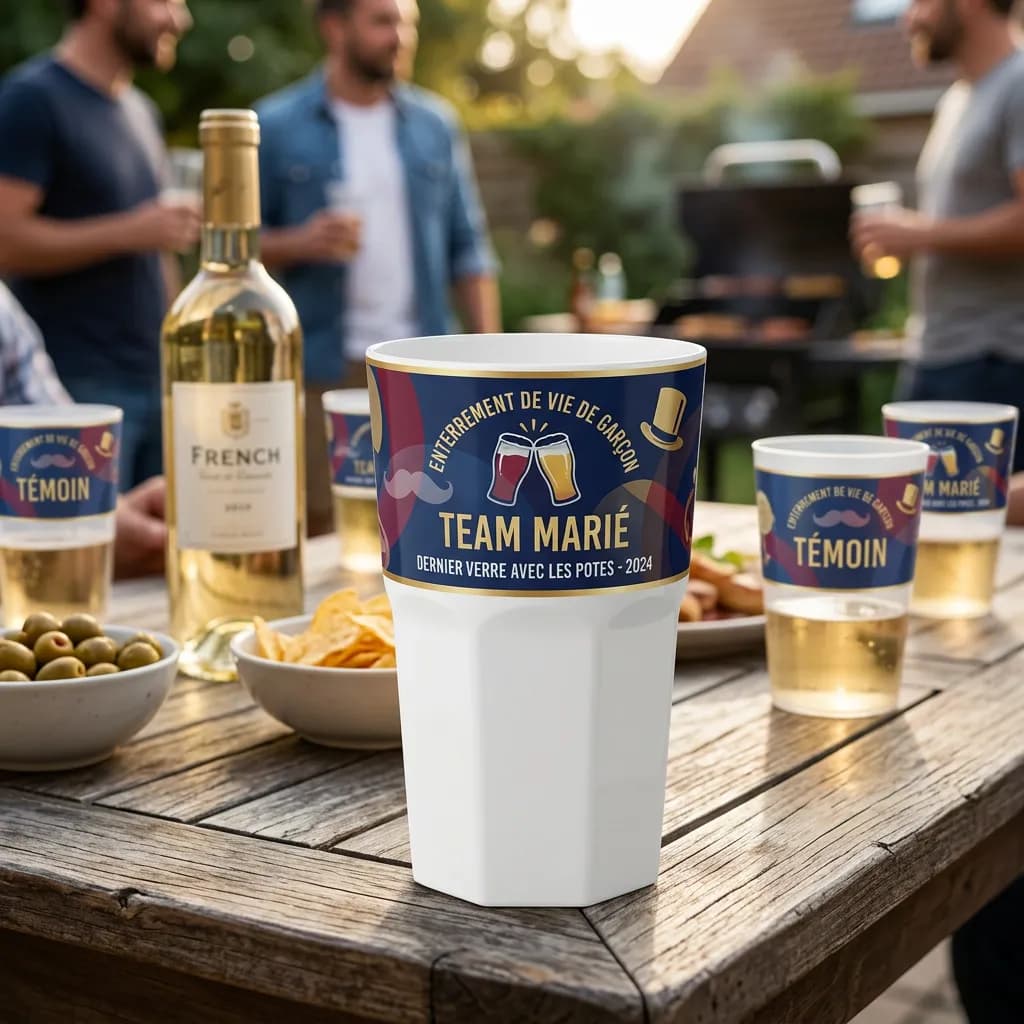 Verre mojito réutilisable blanc personnalisé éco — vue 1