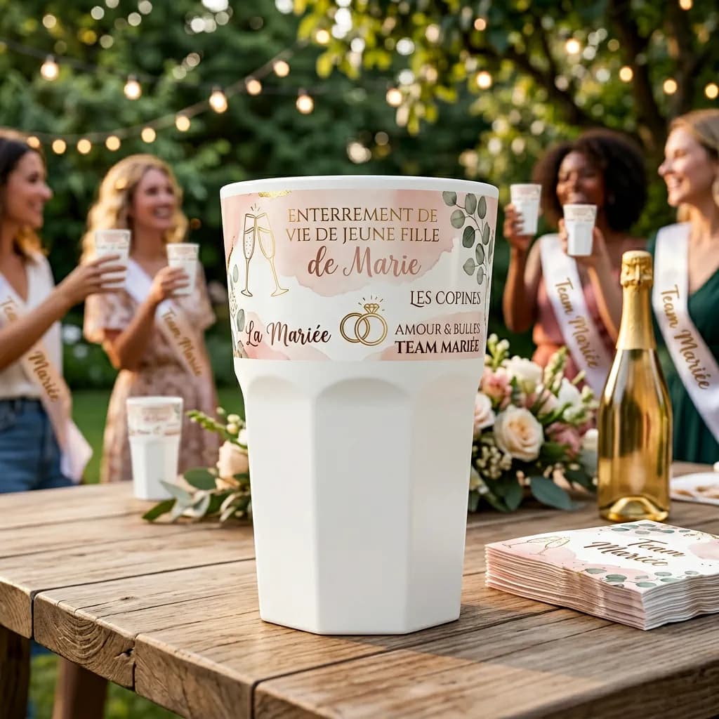 Verre mojito réutilisable blanc personnalisé éco — vue 2