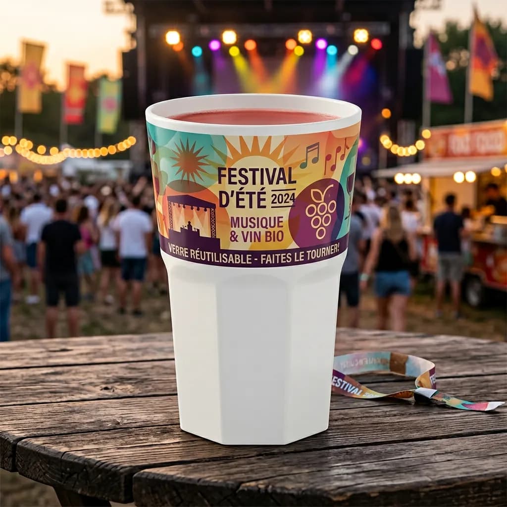 Verre mojito réutilisable blanc personnalisé éco — vue 3