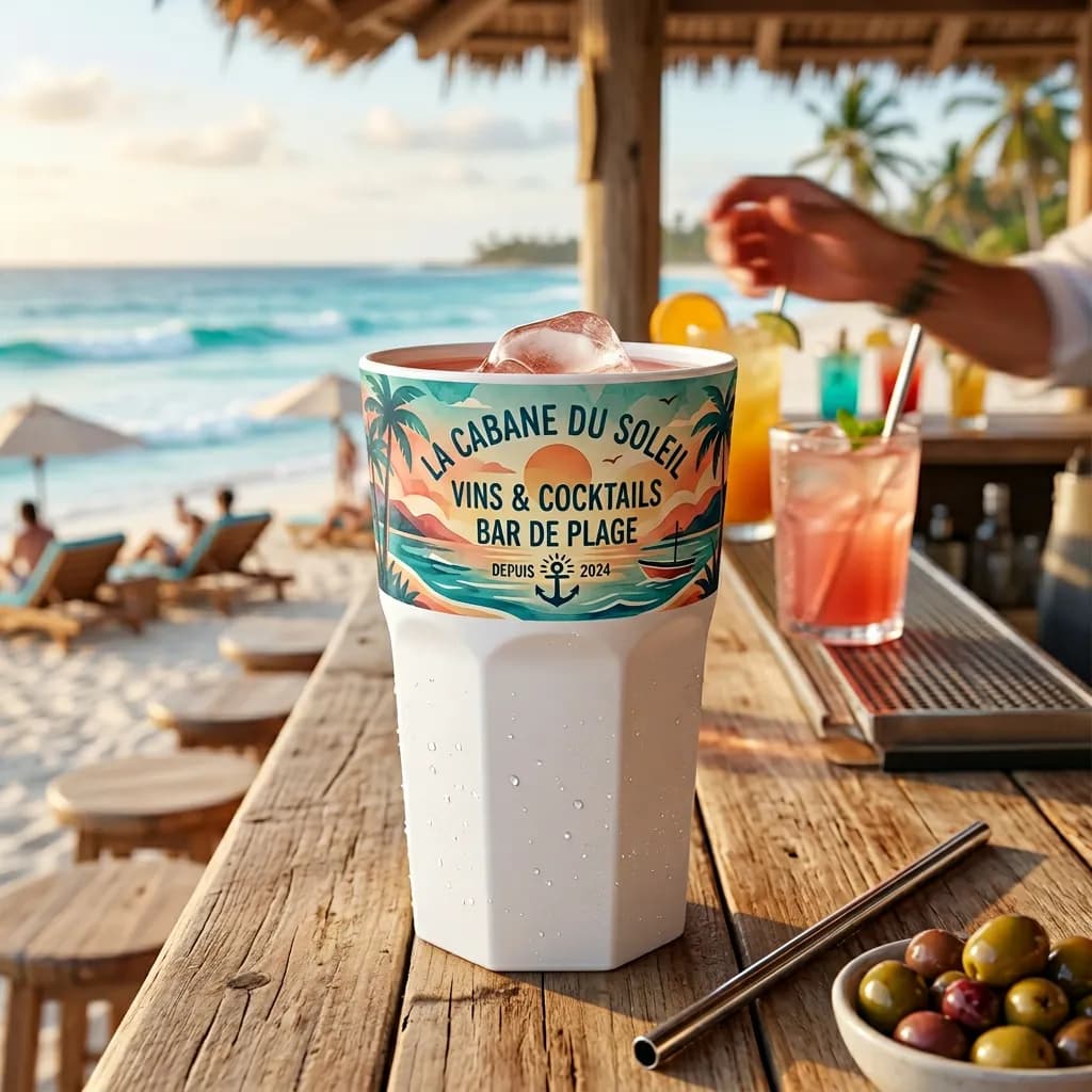 Verre mojito réutilisable blanc personnalisé éco — vue 4